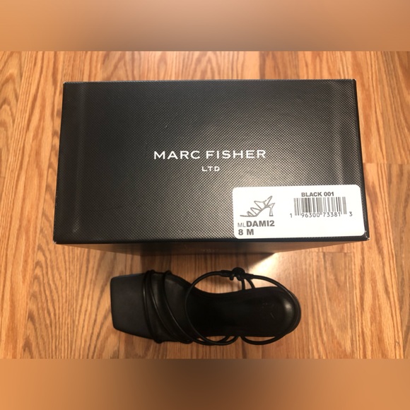 MARC FISHER Black Davia Square Toe Slingback sandal size 8 New - Picture 5 of 9